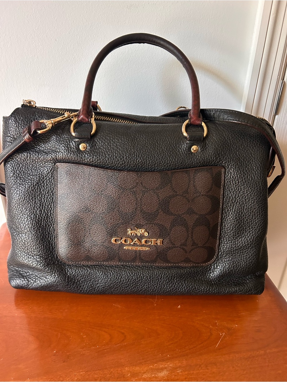 Coach Emma Leather Satchel Bag 2 Way Handbag